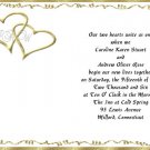 Gold Hearts Wedding Invitations