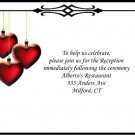 Hanging Hearts recption cards