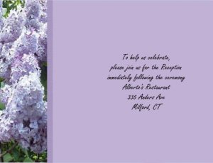 Spring Lilac reception cards