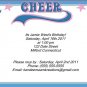 Cheerleading kids birthday invitations