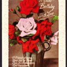 A0103 Greetings Birthday Jug of Roses postcard