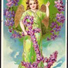 A0259 Greetings Hope Gold edging anchor vintage postcard
