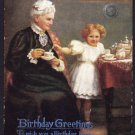 A0234 Greetings Birthday 'A Little Hostess' vintage postcard