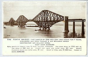 C4839cgt UK Forth Bridge with Details vintage postcard