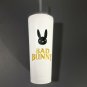 Bad Bunny 25oz Stainless Steel Vacuum Tumbler Straw & SAN Slide Lid White G/B