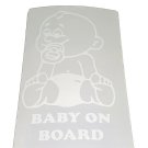 White 6"X4" Decal Baby on Board Premium Vinyl sticker for car, truck, SUV
