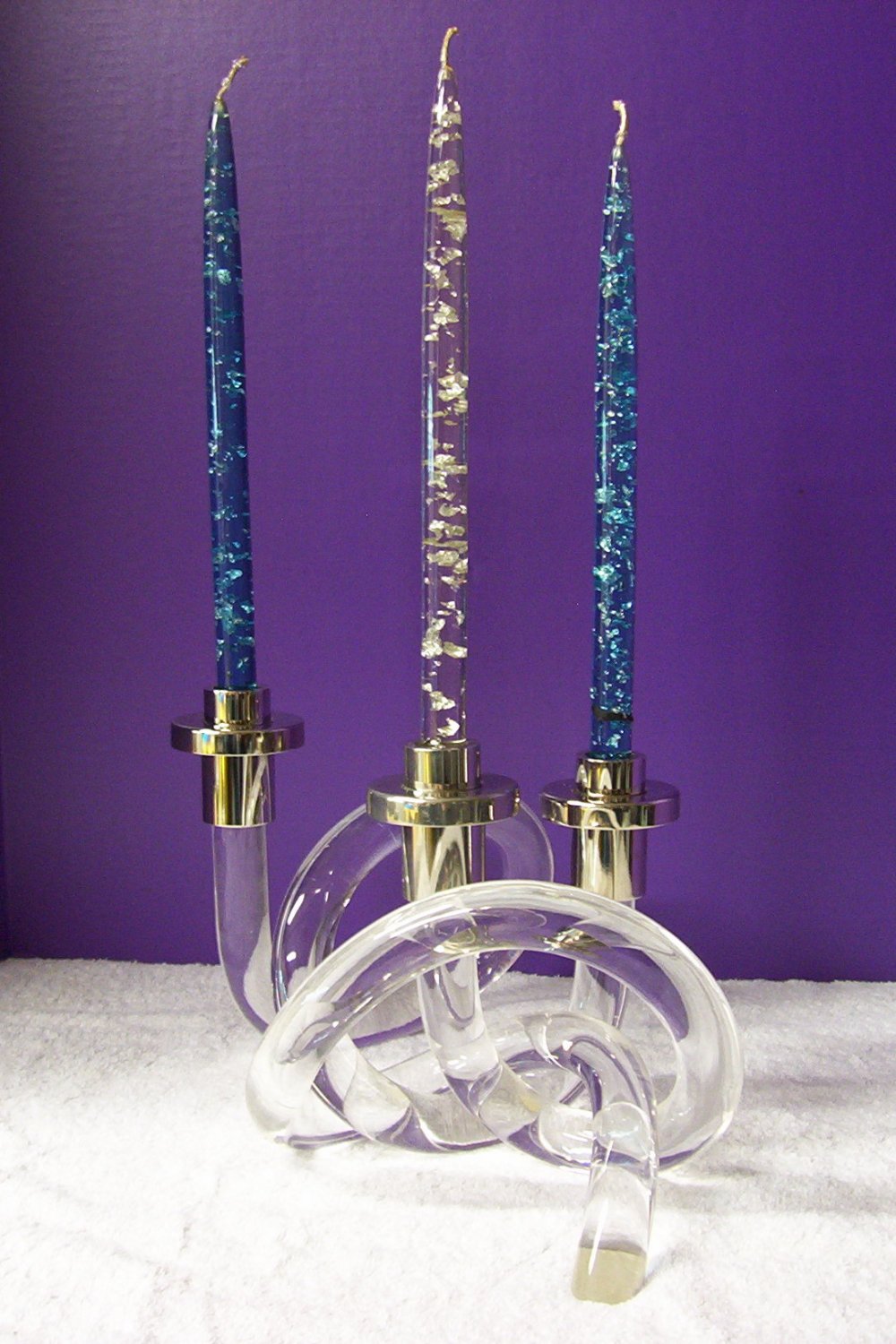 Dorothy Thorpe Lucite Acrylic Pretzel Candle Holder Candlestick Candleholder 025