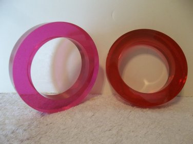 (10) Vintage Fuchsia & Cranberry Lucite Acrylic Bangle BANGLES Estee Lauder