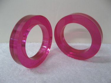 (6) Vintage NOS Pink Fuchsia Lucite Acrylic Bangle BANGLES Bracelets Estee Lauder