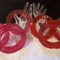 (6) VTG NOS Fuchsia & Cranberry Lucite Acrylic Bangles Bracelets Estee Lauder