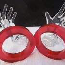 (2) Vintage NOS Cranberry Lucite Acrylic Bangle BANGLES Bracelets Estee Lauder