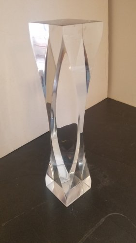 Vintage Modern Acrylic Lucite Sculpture Prism Alessio Tasca ? Tower Column 2794
