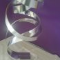 Vintage Tall Modern Kinetic Abstract Signed Dan Murphy Sculpture Ribbon Metal Lucite 2853