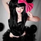 Sale Medium "Packed Hearts on Black Fashionista Hair Bow w/snapclip