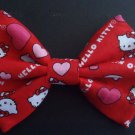 Mini Valentine's Day Bow"Hello Kitty" Hearts on Red Fashion Hair Bow w/snapclip