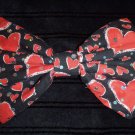 Valentine's Day SALE 5"x7" Sparkle Red Hearts Black Fashion Hair Bow w/snapclip
