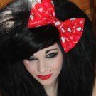 Valentine's Day SALE 5"x7" Hello Kitty Hearts on Red Fashion Hair Bow w/snapclip