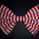 Valentine's Day SALE 5"x7" "Red & White Stripes" Fashion Hair Bow w/snapclip