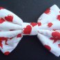 Mini Valentine's Day Bow "Red Cupids on White" Fashion Hair Bow w/snapclip