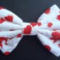 Mini Valentine's Day Bow "Red Cupids on White" Fashion Hair Bow w/snapclip