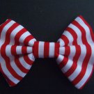 Mini Valentine's Day Bow "Red & White Stripes" Scene Cosplay Hair Bow w/snapclip