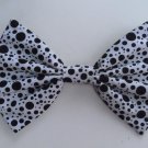 Valentine's Day SALE 7"x10" Black & White Polka Dots Scene Hair Bow w/snapclip