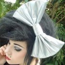 Sale Medium "Silver Pleather" Trendsetter Fashion Scene Hair Bow with snap clip