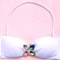 Free shipping swimwear shoulder strap bikini,victoria style crystal flower swimwear