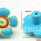 Free Shipping Blue Flower DIY 25mm Hardware Kids Bedroom Door Pull Drawer Cabinet Cupboard Handle
