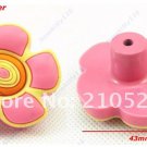Free Shipping Pink Flower DIY 25mm Hardware Kids Bedroom Door Pull Drawer Cabinet Cupboard Handle