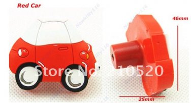 Free Shipping Red Car DIY 25mm Hardware Kids Bedroom Door Pull Drawer Cabinet Cupboard Handle