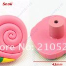 Free Shipping Snail DIY 25mm Hardware Kids Bedroom Door Pull Drawer Cabinet Cupboard Handle