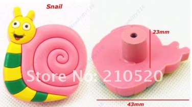 Free Shipping Snail DIY 25mm Hardware Kids Bedroom Door Pull Drawer Cabinet Cupboard Handle
