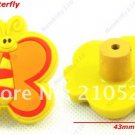 Free Shipping Butterfly 25mm Hardware Kids Bedroom Door Pull Drawer Cabinet Cupboard Handle