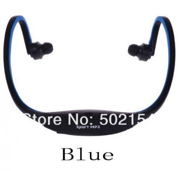 Blue Wireless Headset Style Sport MP3 Player, TF Card MP3 Player, Digital Music Player