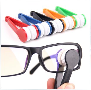 Mini Microfiber Glasses Eyeglasses Cleaner Cleaning Clip 3pcs(Random Color)