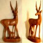 Antelope - mother and baby  wood carving