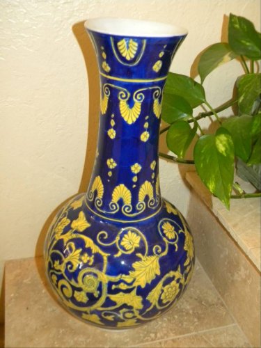 Beautiful Blue and Gold Vase