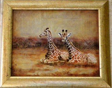Large Framed Giraffe Print