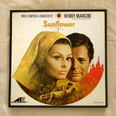 Framed Record Album Cover - Sunflower  orginal sound track of movie    Henry Mancini  0068
