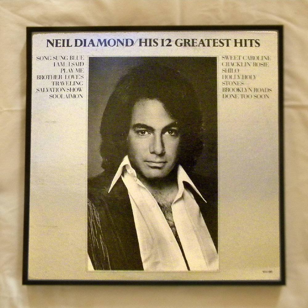 Framed Record Album Covers His 12 Greatest Hits Neil Diamond 0069