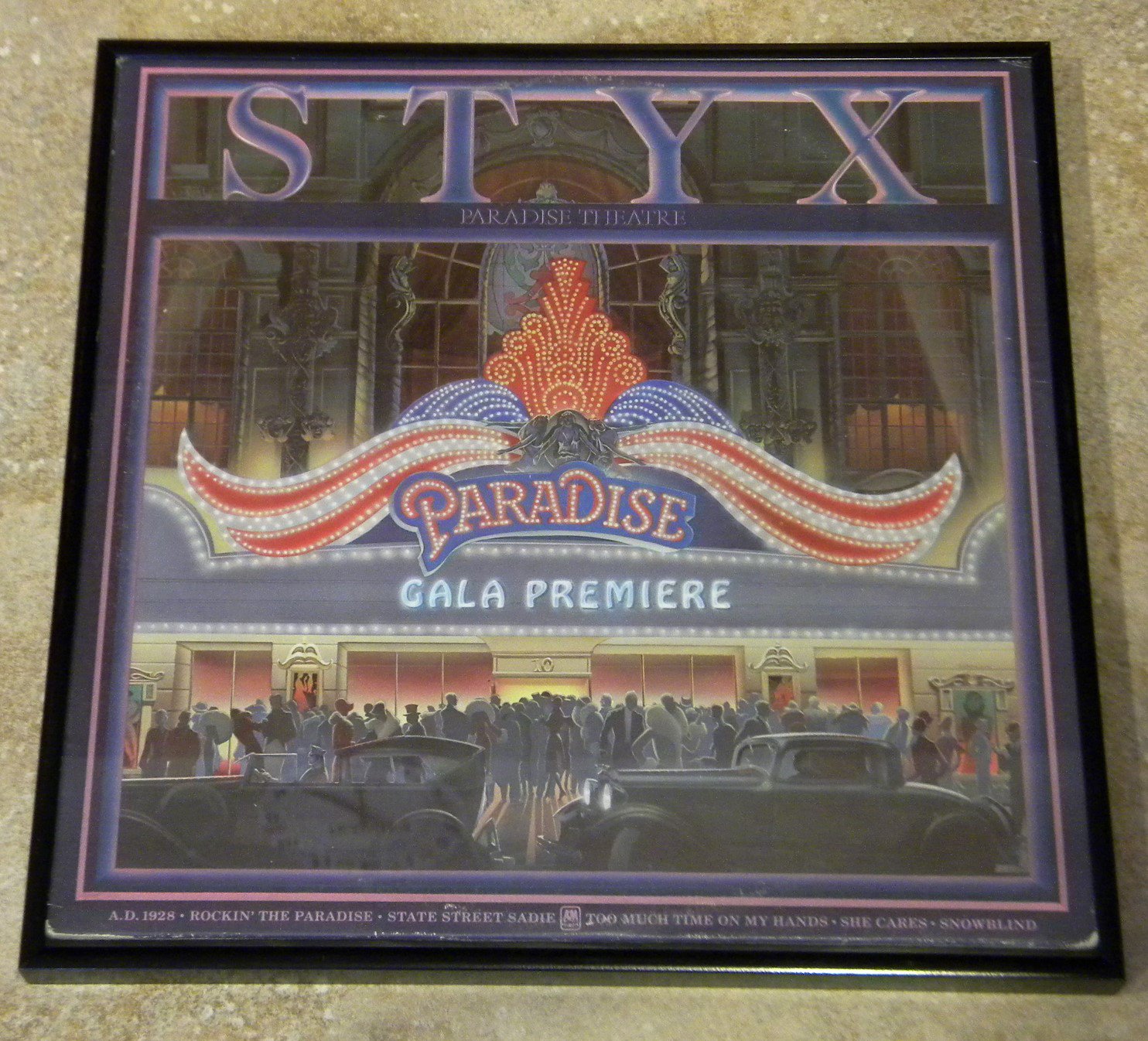 Paradise Theater - Styx - Framed Vintage Record Album Cover – 0185