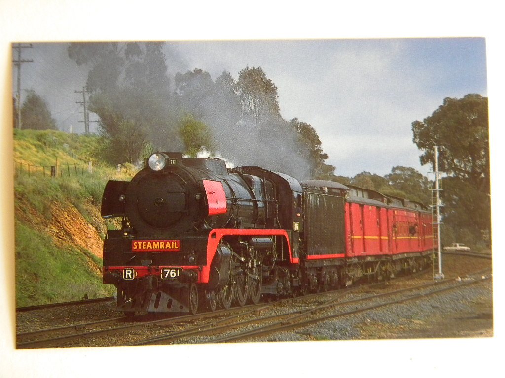 Victorian Railways Postcard - Old Train - Steam Locomotive