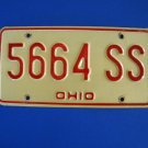 Vintage License Plate - Ohio  566 4 SS