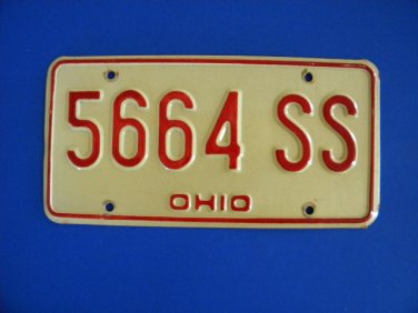 Vintage License Plate - Ohio  566 4 SS