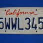 Vintage License Plate - California 5WWL345