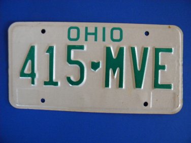 Vintage License Plate - Ohio  415 MVE