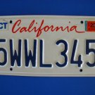 Vintage License Plate - California 5WLL345 2011
