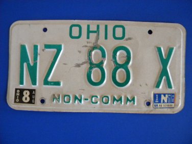 Vintage License Plate - Ohio NZ 88 X