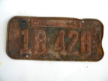 Antique License Plate â�� California 1945 1 B428